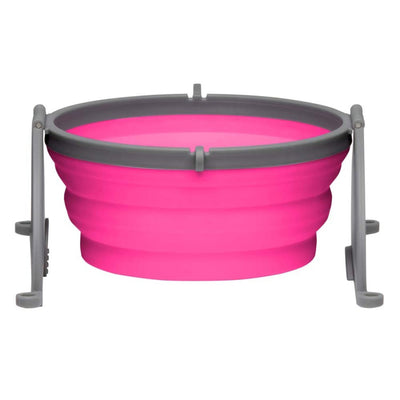 Loving Pets Travel Dog Bowl Pink 1ea/LG