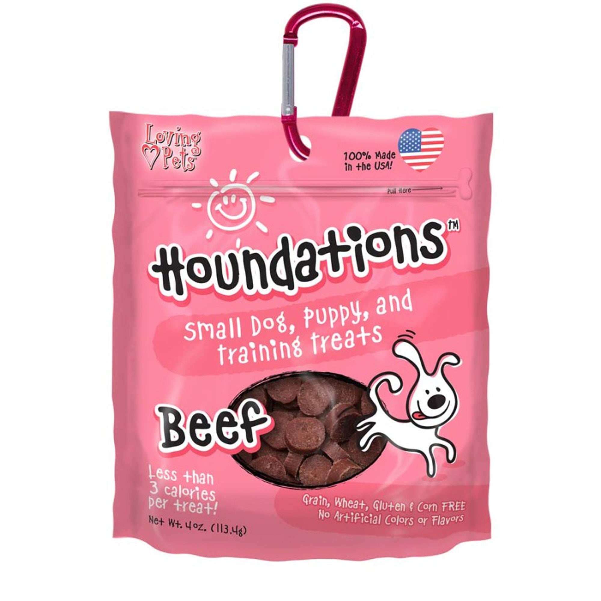 Loving Pets Houndations Small Dog Puppy Training Treats Beef, 1ea/4 oz