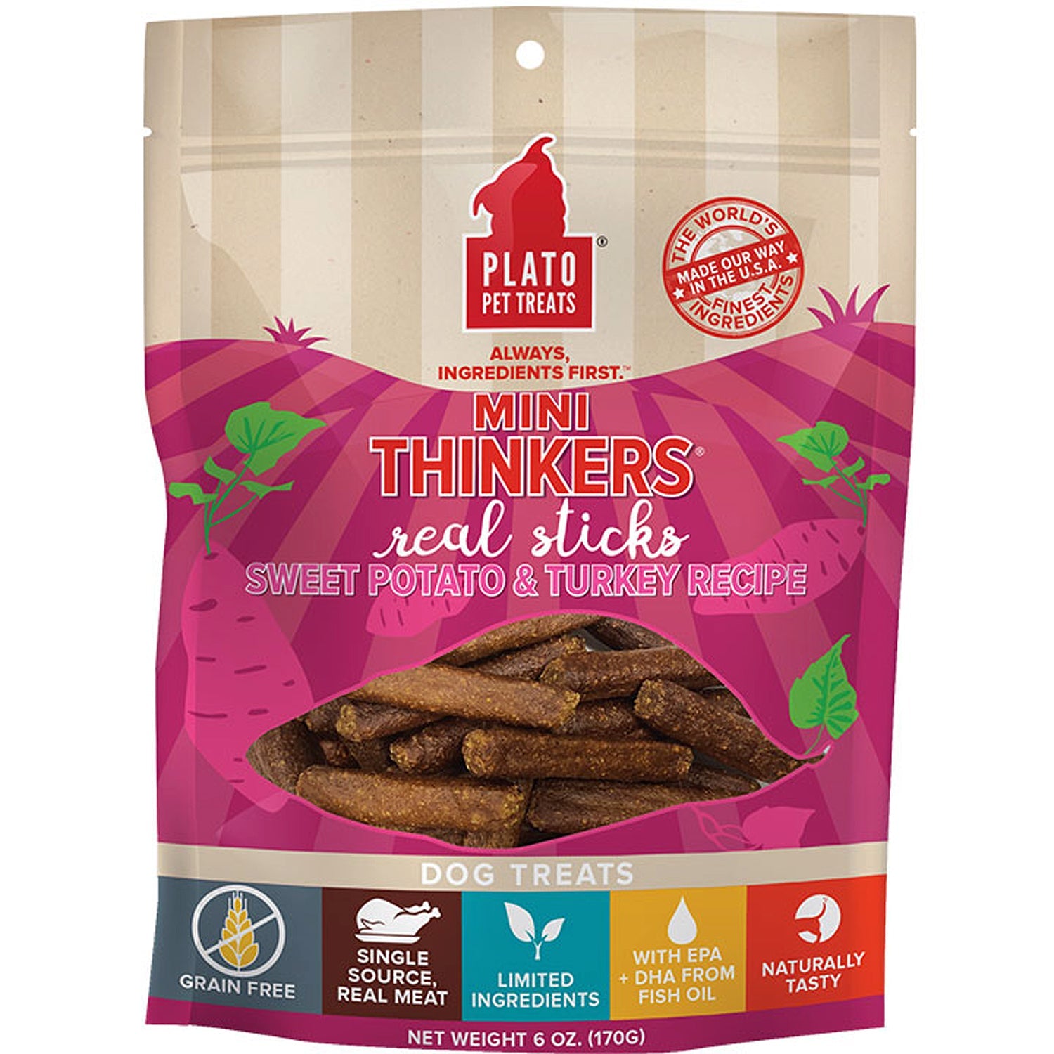 Plato Dog Min Thinker Turkey Sweet Potato 6oz.