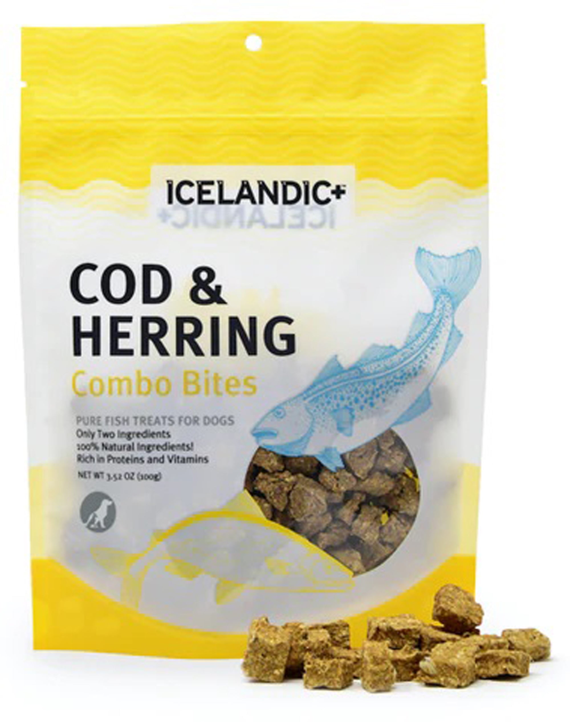 Icelandic Cod And Herring Combo Bites Fish Dog Treat 3.52-oz. Bag
