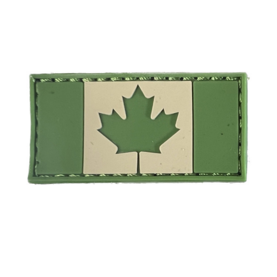 Boss Dog Tactical Collar Patch Green Canadian Flag, One Size