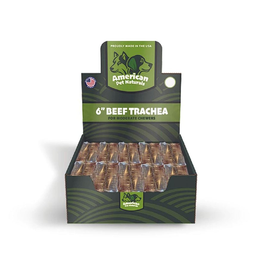 American Pet Naturals Dog Grain Free Beef Trachea 12 Inch 25 Count Display
