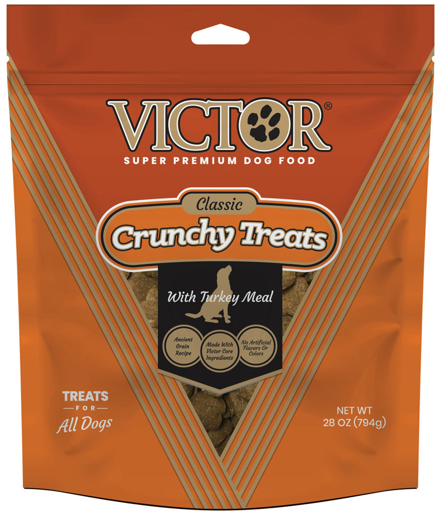 Victor Super Premium Dog Food Classic Crunchy Dog Treats Turkey Meal 1ea/28 oz