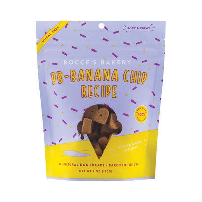 Bocces Dog Soft Chew Peanut Butter Banana Chip 6oz
