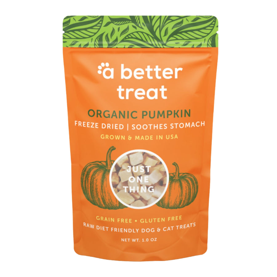 A Better Treat Just One Thing Freeze Dried Dog and Cat Treats USDA Organic Pumpkin 3oz. (Case of 6) 2 case minimum