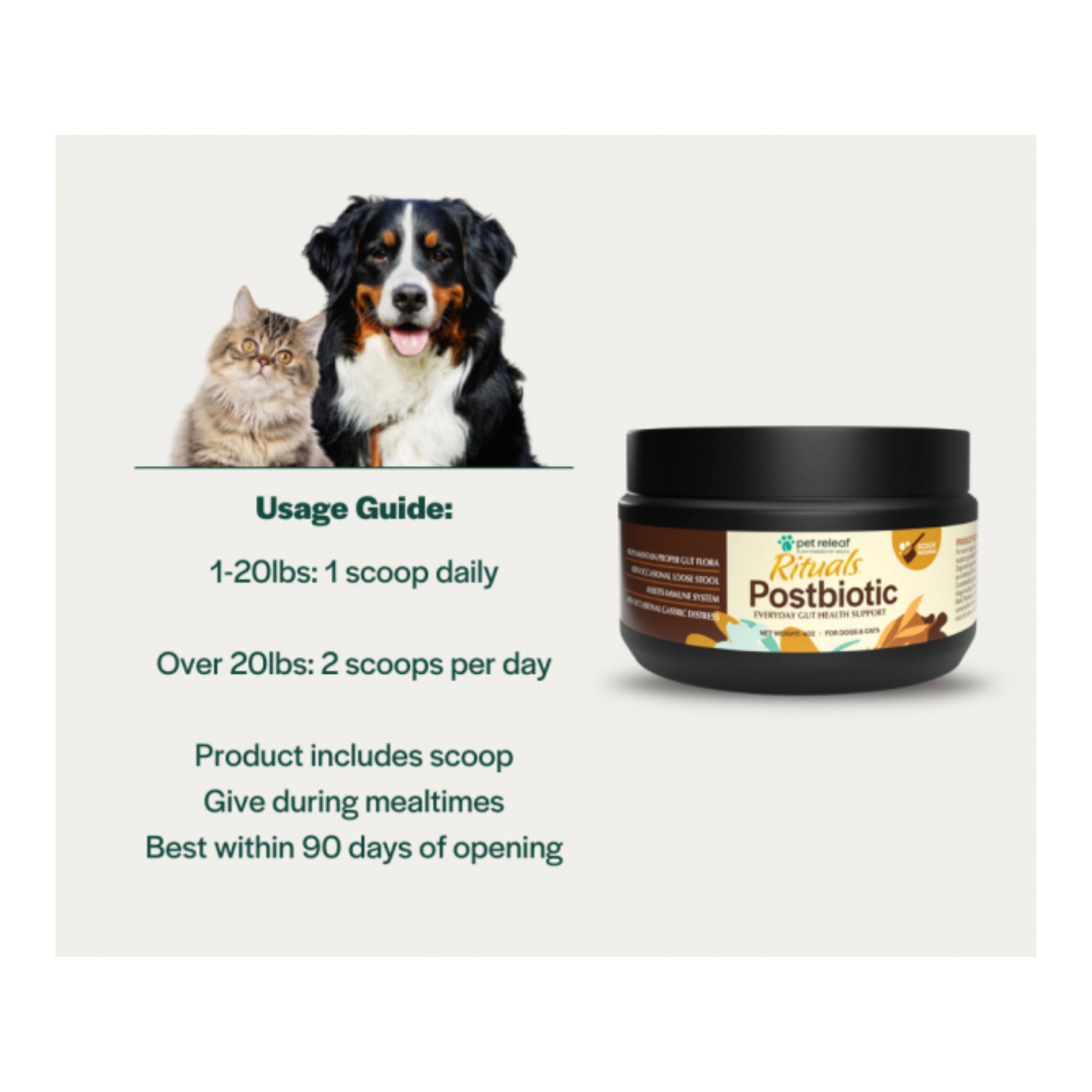 Pet Relief Rituals Dog & Cat 4oz./30 Postbiotic Gut Health Powder