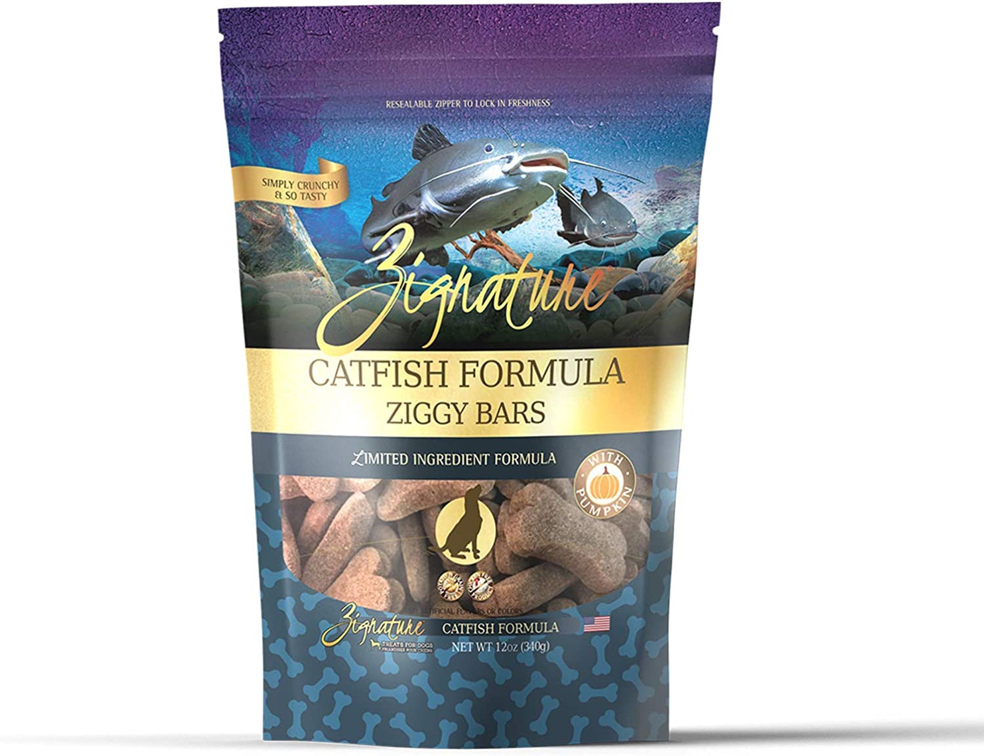 Zignature Dog Ziggy Bar Treat Catfish 12oz.