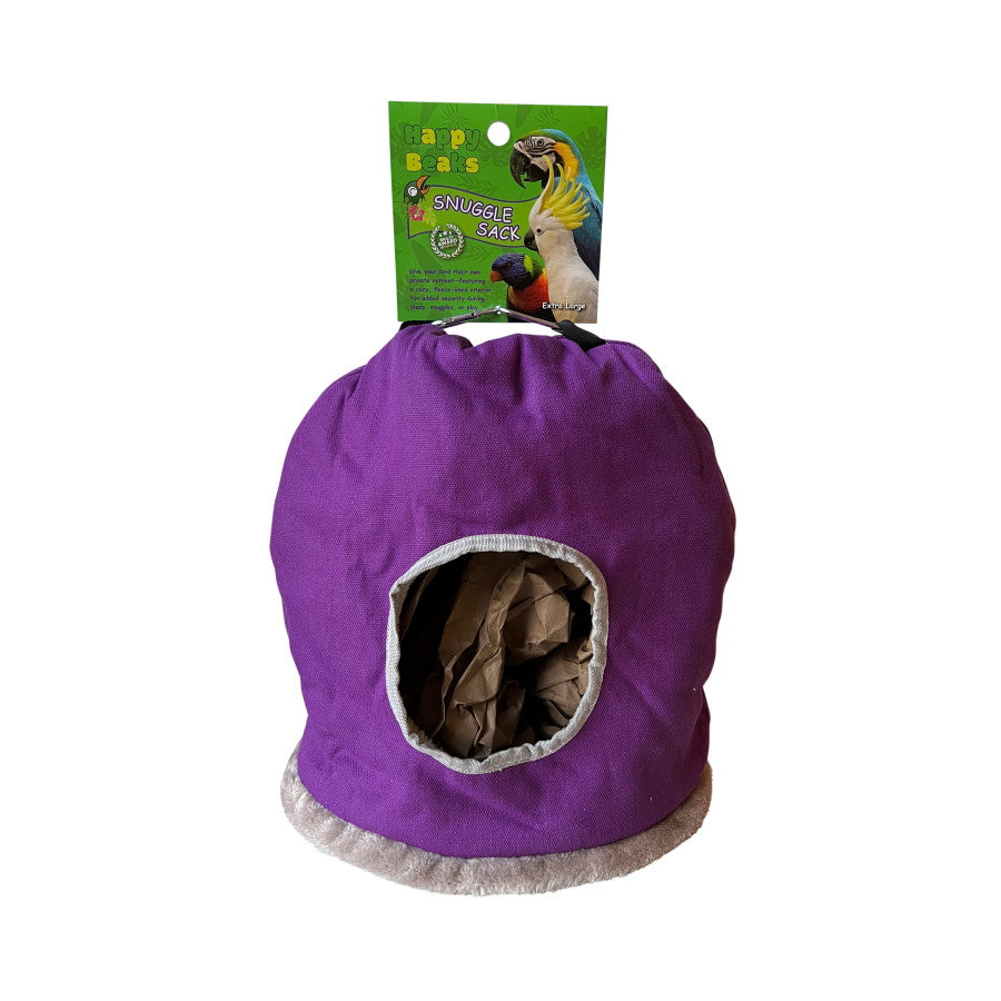 A & E Cages Happy Beaks Snuggle Sack Bird Hut Assorted 1ea/XL