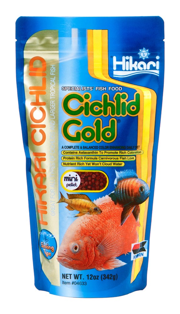 Hikari USA Cichlid Gold Sinking Pellets Fish Food 12 oz Mini