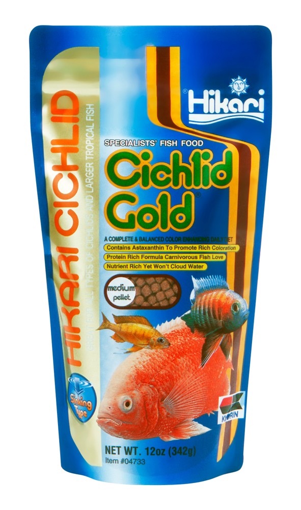 Hikari USA Cichlid Gold Sinking Pellets Fish Food 12 oz Medium
