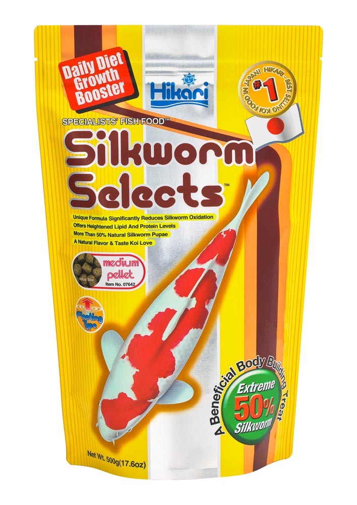 Hikari USA Silkworm Selects Color Boosting Pellet Fish Food for Koi 17.6 oz Medium