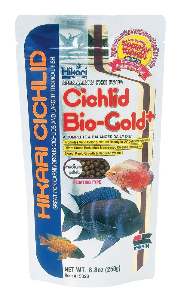 Hikari USA Cichlid BioGold Pellet Fish Food 8.8 oz Medium