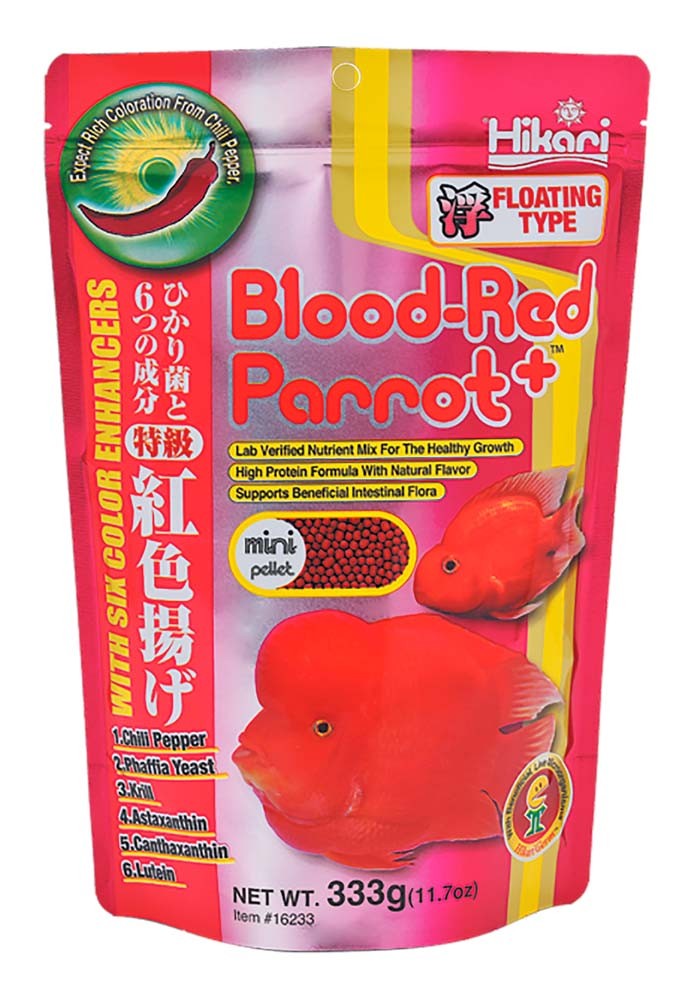 Hikari USA Blood-Red Parrot Floating Fish Food 11.7 oz Mini