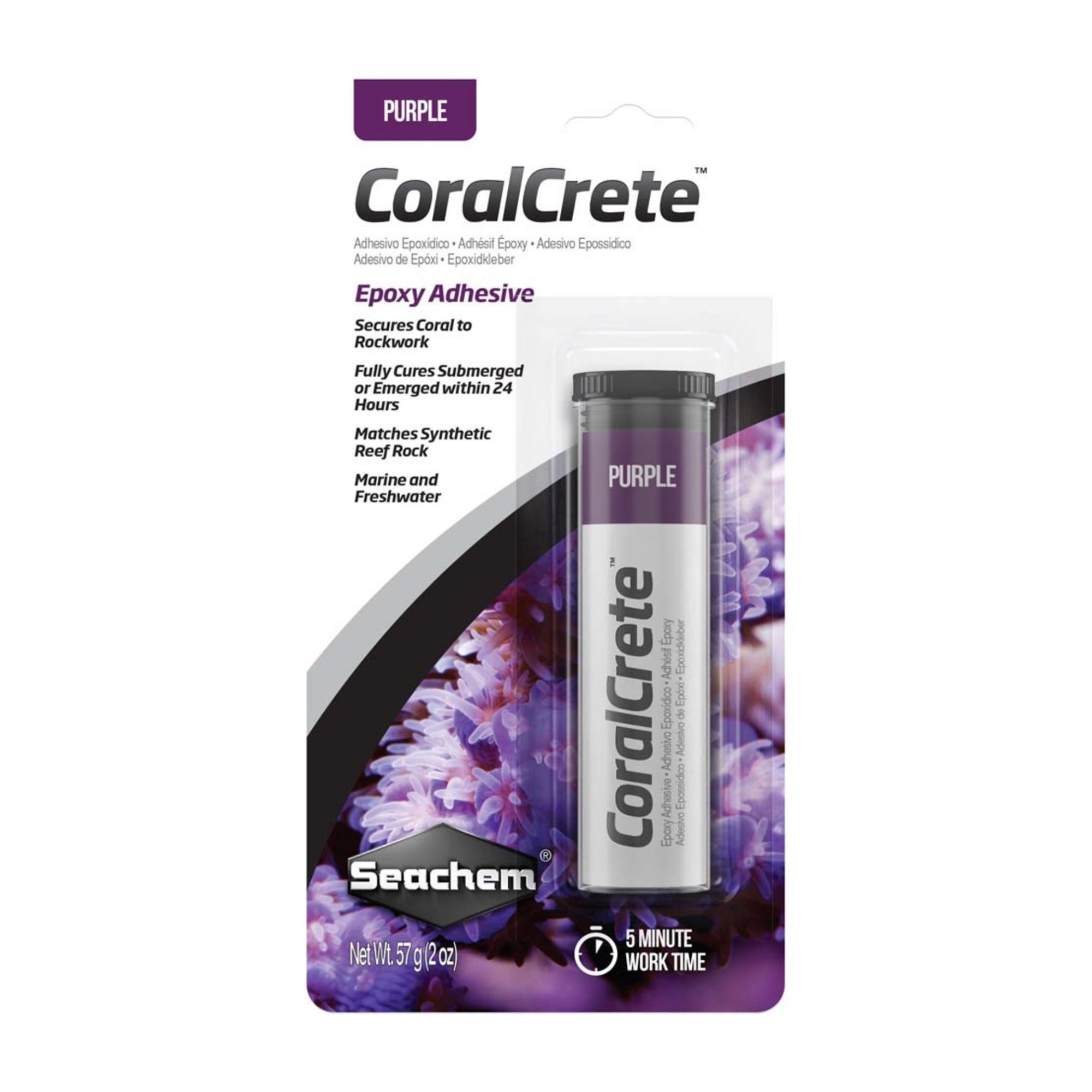 Seachem Laboratories CoralCrete Epoxy Adhesive Purple, 1ea/2 oz