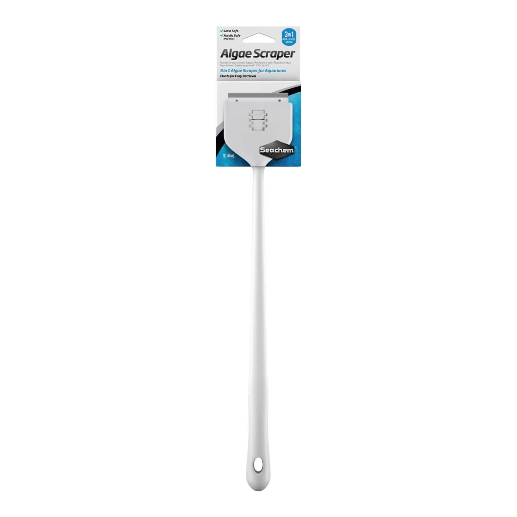 Seachem Laboratories 3-in-1 Algae Scraper for Glass and Acrylic Aquariums 1ea/18 in