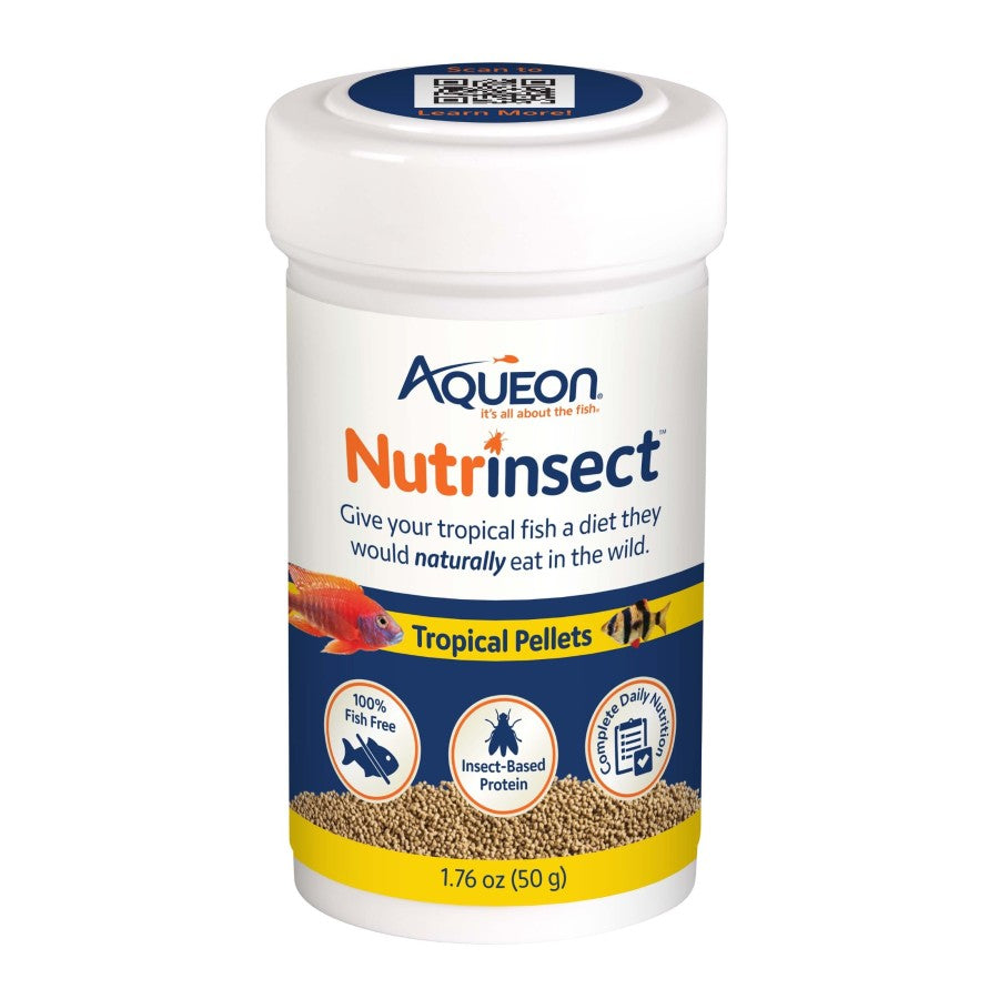 Aqueon Nutrinsect FishFree Fish Food Tropical Pellets, 1ea/1.76 oz