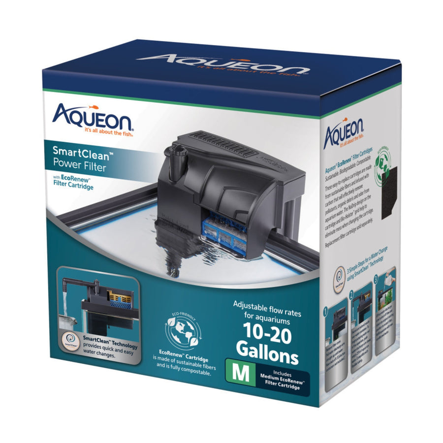 Aqueon SmartClean Power Filter with EcoRenew Filter Cartridge 1ea/1020 gal