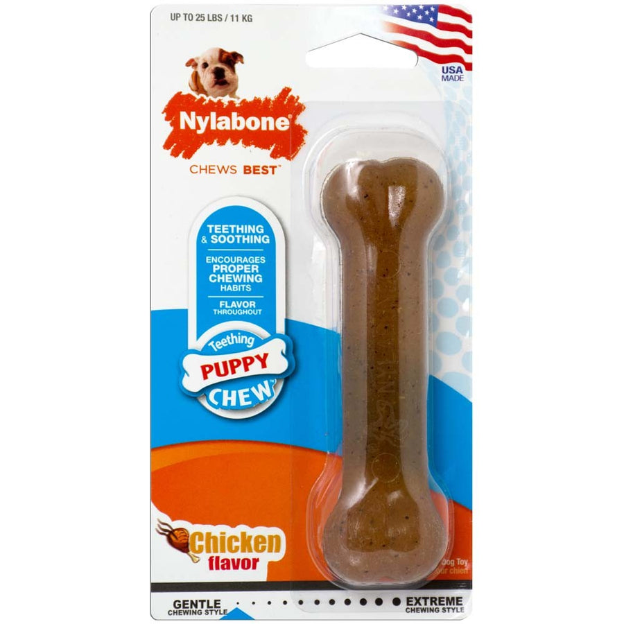 Nylabone Just for Puppies Teething Chew Classic Bone Chicken, 1ea/SMall/Regular  Up To 25 Ibs. 1 ct