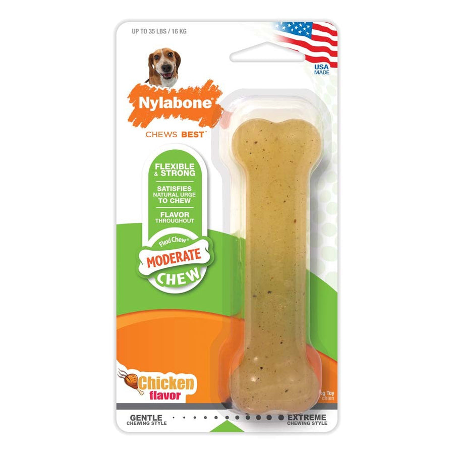 Nylabone Moderate Chew Chicken Chew Toy Chicken, 1ea/Medium/Wolf  Up To 35 Lbs. 1 ct