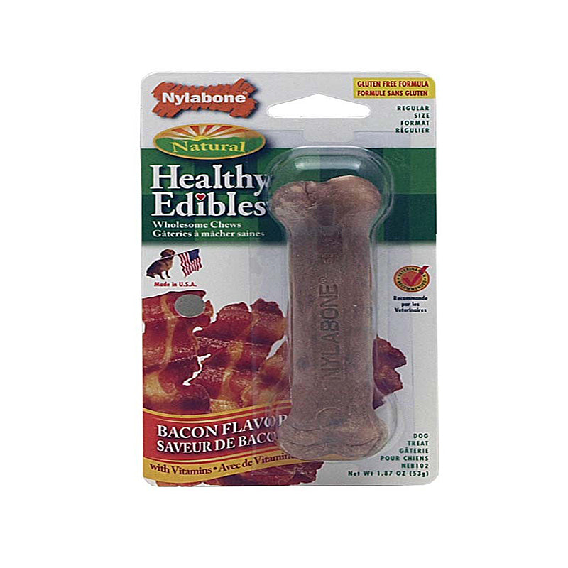 Nylabone Healthy Edibles AllNatural Long Lasting Chew Treats Bacon, 1ea/SMall/Regular  Up To 25 Ibs. 1 ct