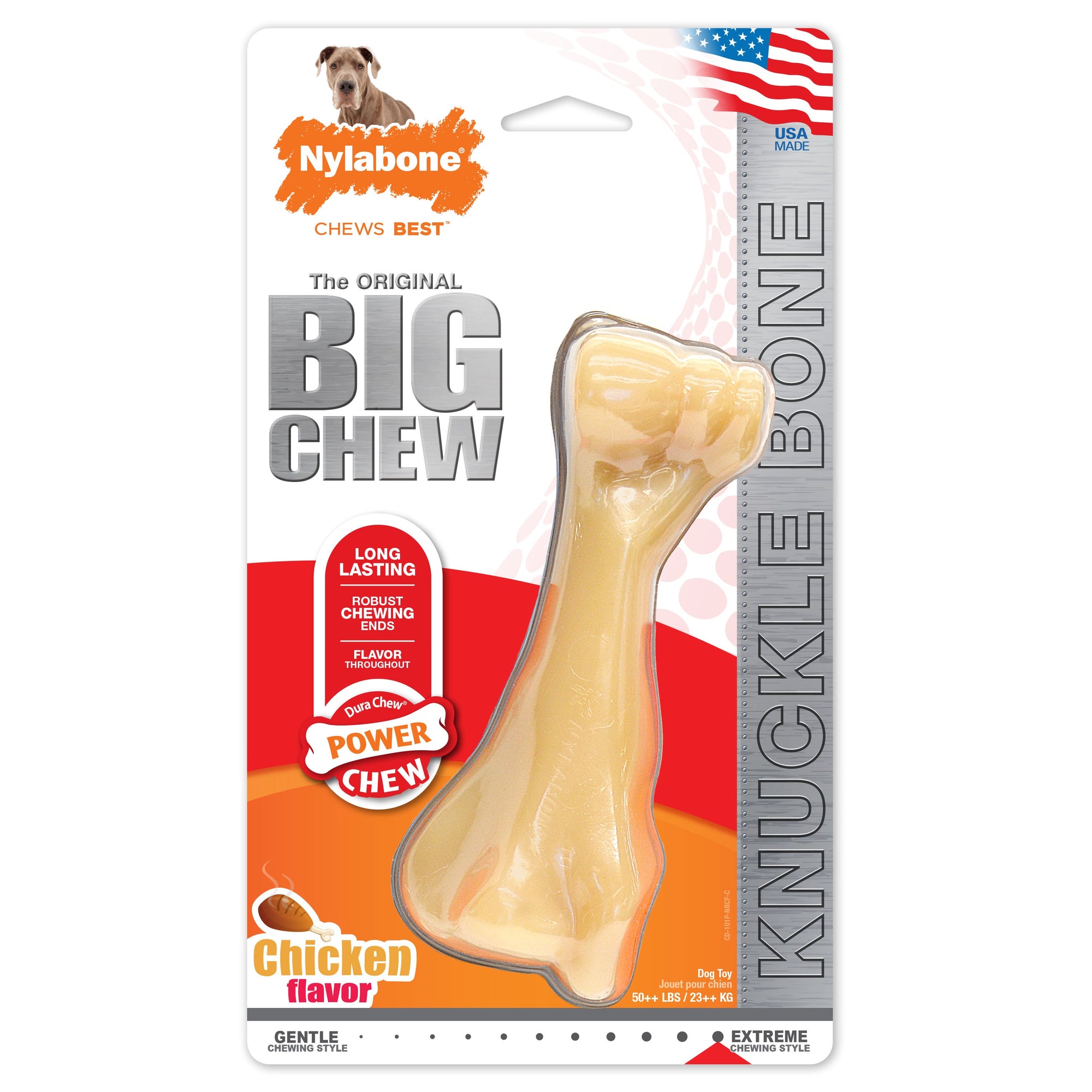 Nylabone Power Chew Femur Bone BIG Dog Chew Toy Chicken, 1ea/XXL/Monster  50 Lbs. 1 ct