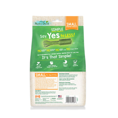 Nylabone Nutri Dent SIMPLE Natural Dental Fresh Breath Flavored Chew Treats 1ea/SMall, 12 ct