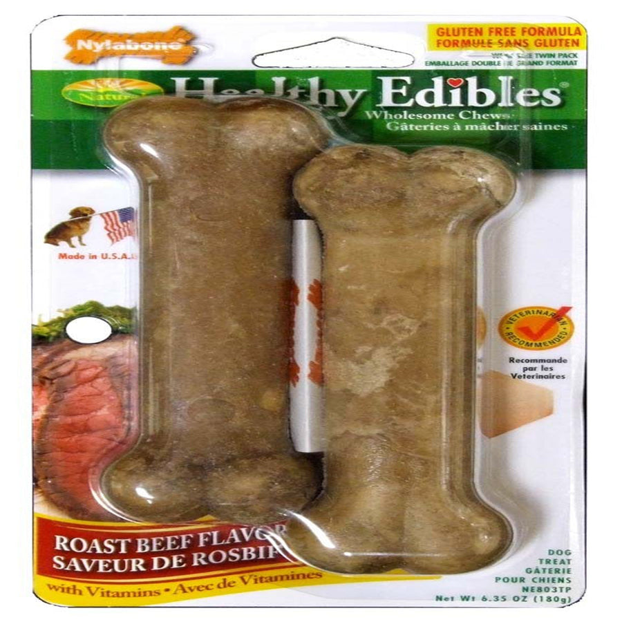 Nylabone Healthy Edibles AllNatural Long Lasting Chew Treats 2 count, 1ea/Wolf  Up To 35 lb