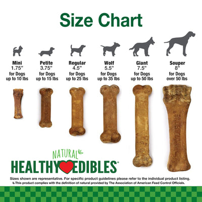 Nylabone Healthy Edibles AllNatural Long Lasting Roast Beef and Chicken Dog Chew Treats Variety, SMall/Regular  Up To 25 Ibs. 12 ct