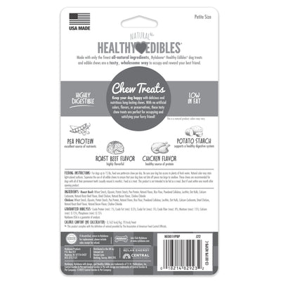 Nylabone Healthy Edibles AllNatural Long Lasting Roast Beef and Chicken Dog Chew Treats Roast Beef  Chicken, XS/Petite  Up To 15 Lbs. 8 ct