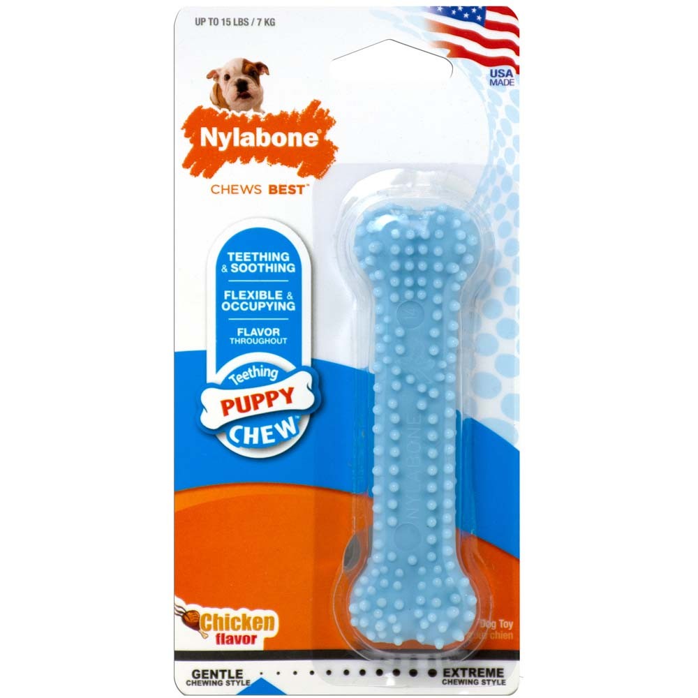 Nylabone Puppy Teething  Soothing Flexible Chew Toy Chicken, Blue, 1ea/XS/Petite  Up To 15 Lbs. 1 ct