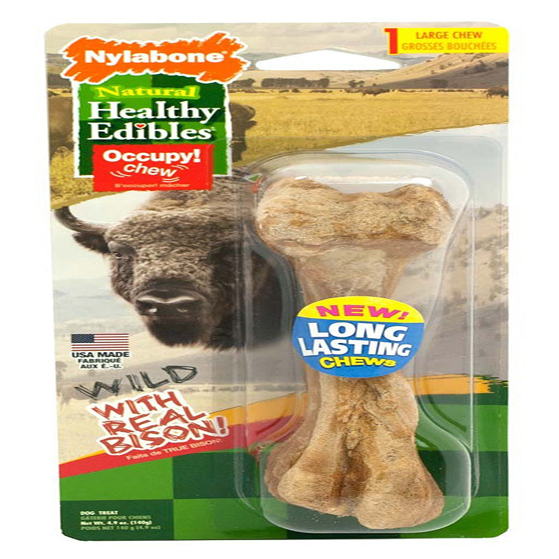 Nylabone Healthy Edibles WILD AllNatural Long Lasting Chew Treats Bison, 1ea/Large/Giant  Up To 50 Lbs. 1 ct