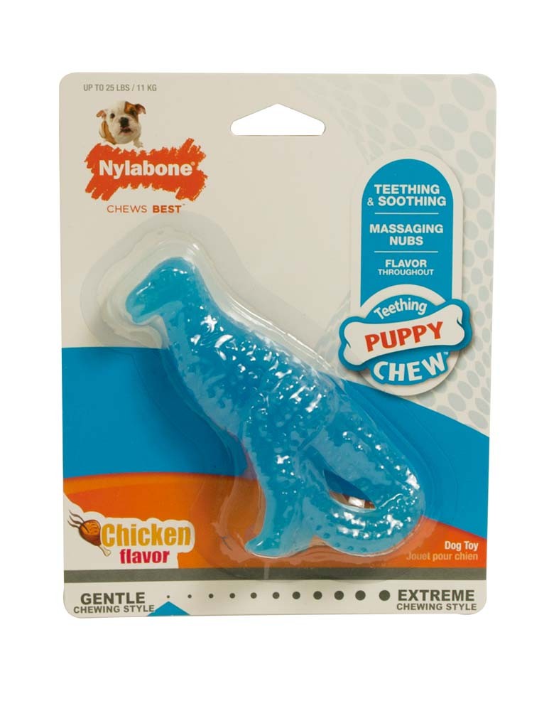 Nylabone Puppy Dental Dinosaur Chew Toy for Teething Puppies Chicken, 1ea/SMall/Regular  Up To 25 Ibs. 1 ct