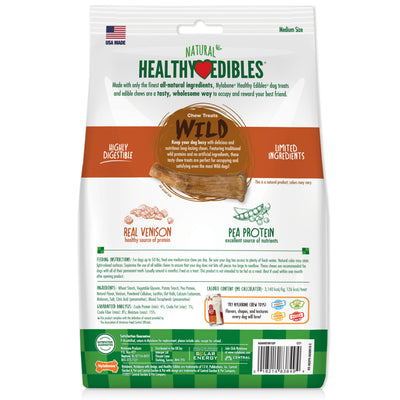 Nylabone Healthy Edibles WILD Antler Natural Long Lasting Dog Chew Treats Venison, Large/Giant  Up To 50 Lbs. 10 ct