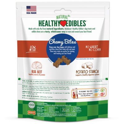 Nylabone Healthy Edibles Chewy Bites Soft Dog Treats Beef  Cheese, 6 oz 1 ct
