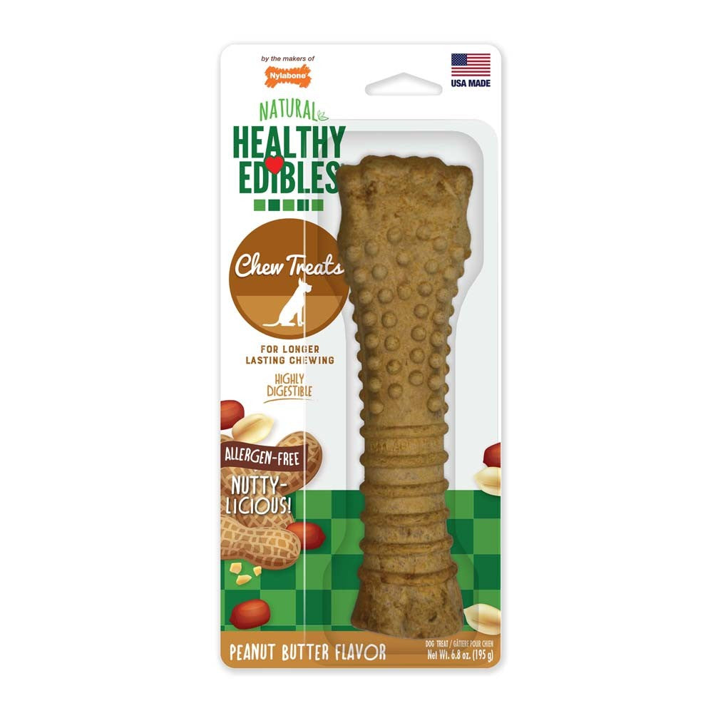 Nylabone Healthy Edibles AllNatural Long Lasting Chew Treats 1 Count, Peanut Butter, 1ea/XL/Souper  50 Lbs. 1 ct