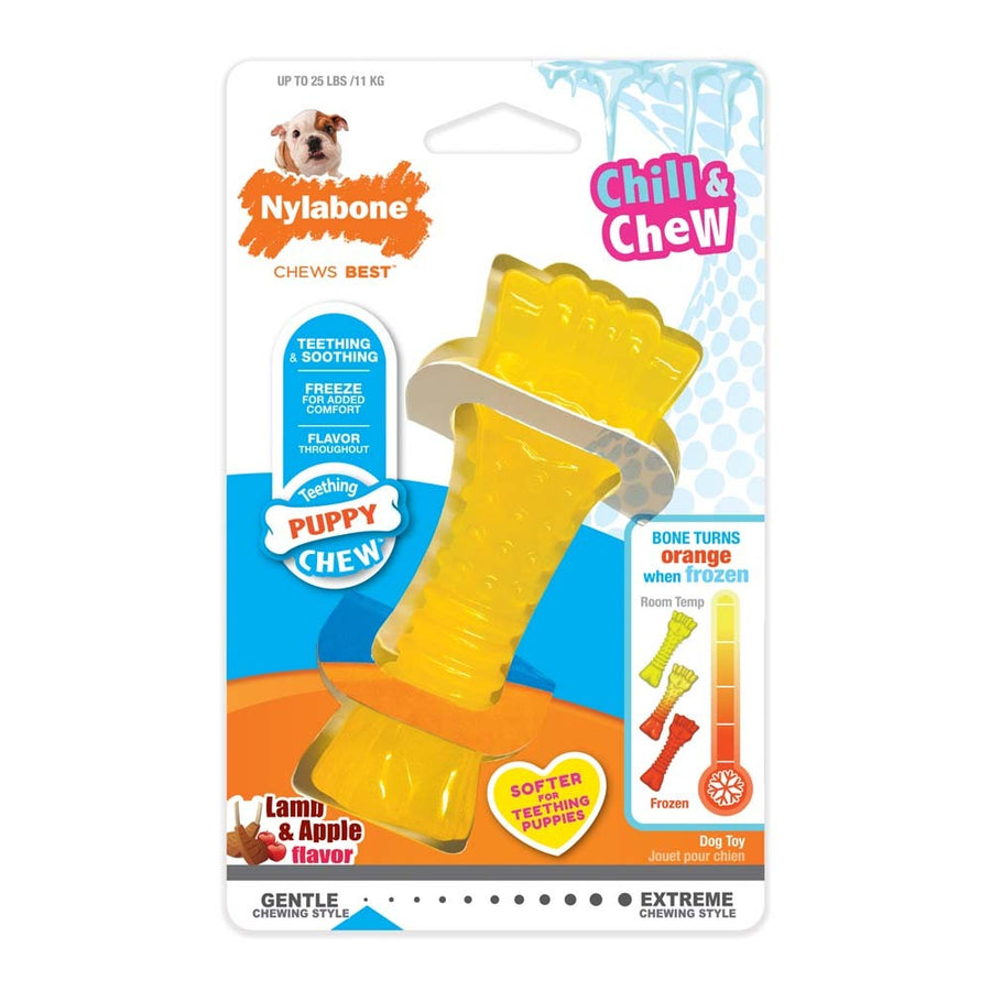 Nylabone Puppy Chew Freezer Dog Bone Lamb  Apple, 1ea/SMall/Regular  Up To 25 Ibs. 1 ct