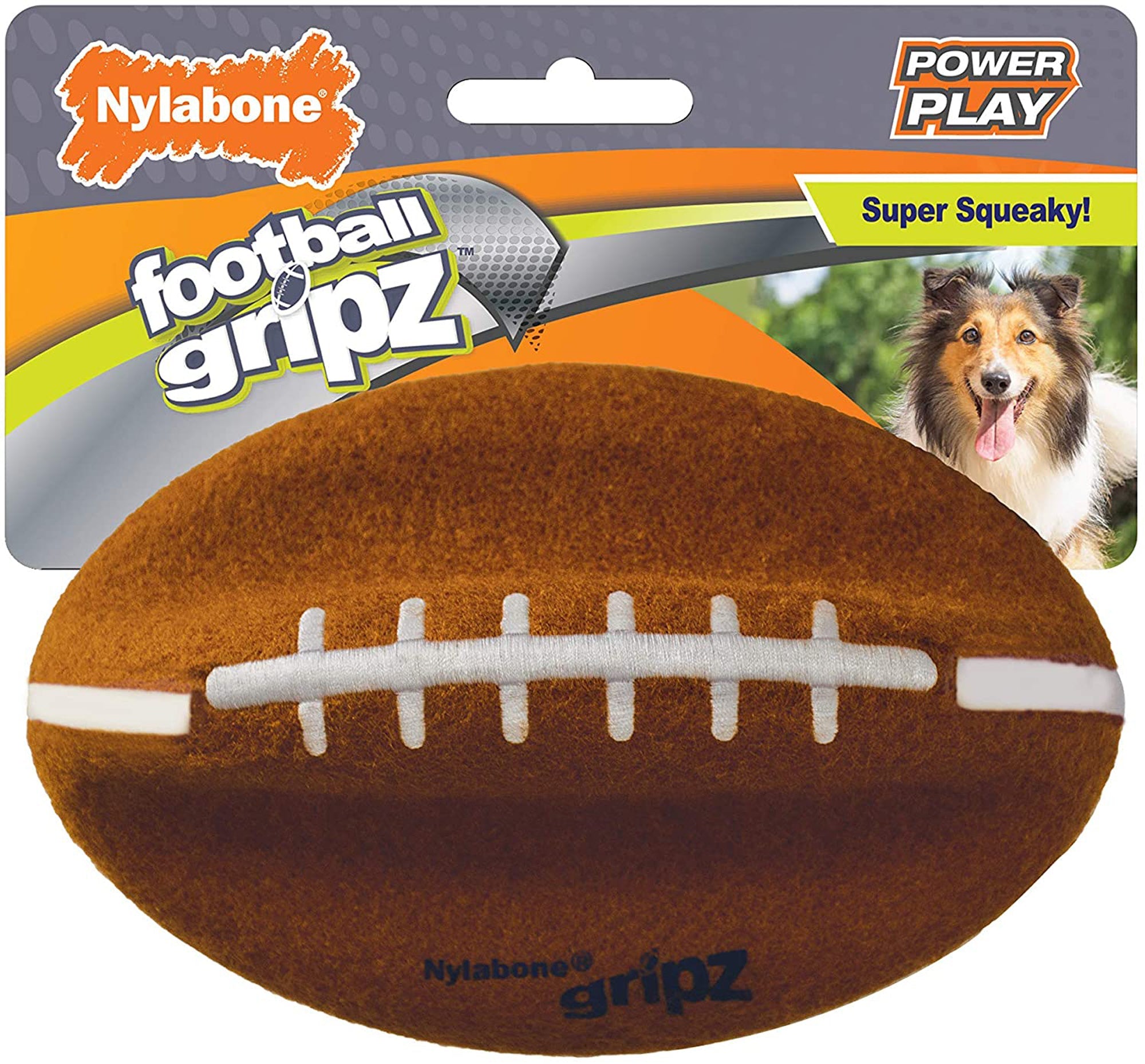Nylabone Power Play Dog Football Gripz 1ea/Large/Giant  Up To 50 Lbs. 8.5 in 1 ct