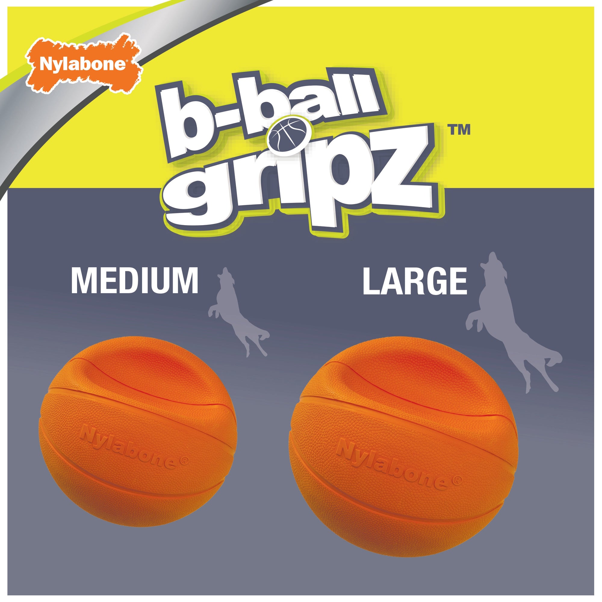 Nylabone Power Play Dog Basketball B-Ball Gripz 1ea/Large/Giant - Up To 50 lb