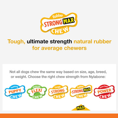 Nylabone Silver Collection Strong Chew Rubber Bone Chew Toy for Senior Dogs Beef Flavor 1ea/XL/Souper - 50+ lb