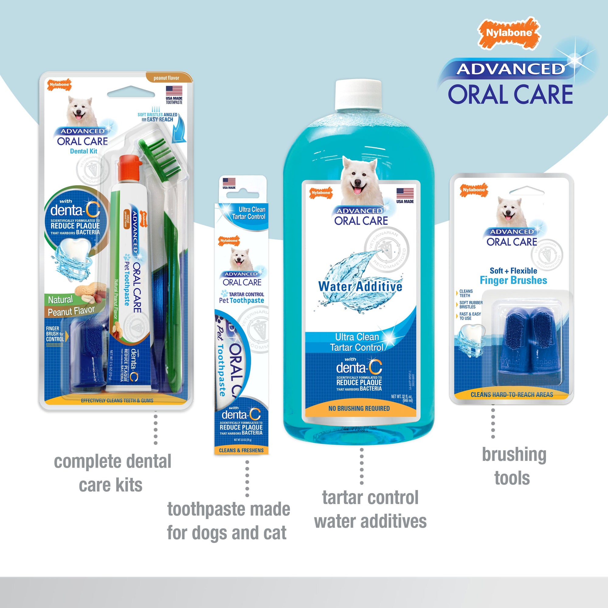 Nylabone Advanced Oral Care Senior Dog Dental Kit with Cushiony Soft-Bristle Toothbrush Bacon 1ea