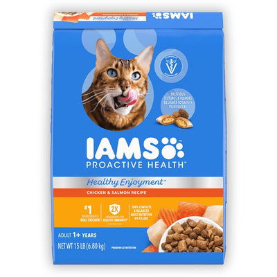 IAMS ProActive Health Healthy Enjoyment Dry Cat Food Chicken & Salmon 1ea/15 lb