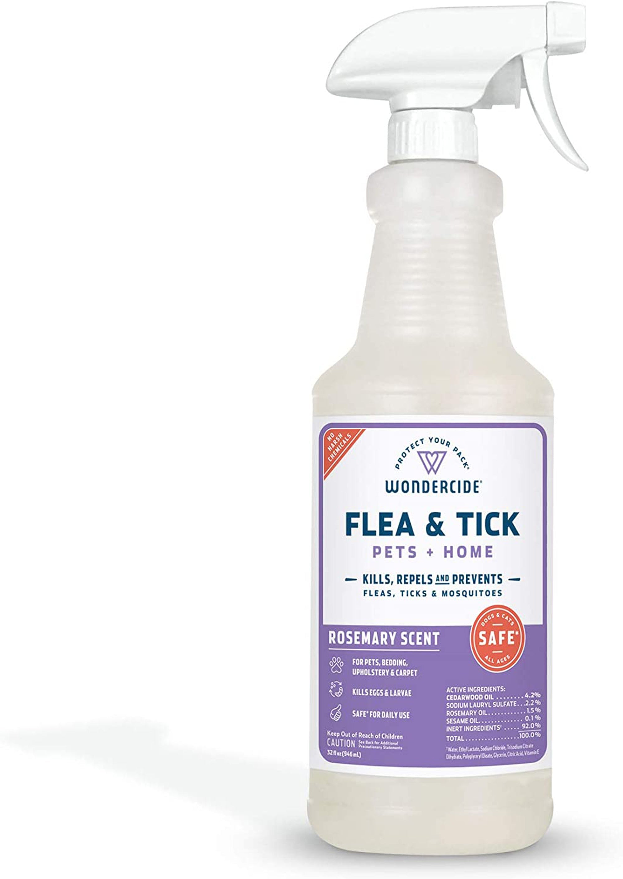 Wondercide Flea Tick And Mosquito Control Spray 32 oz.- Rosemary