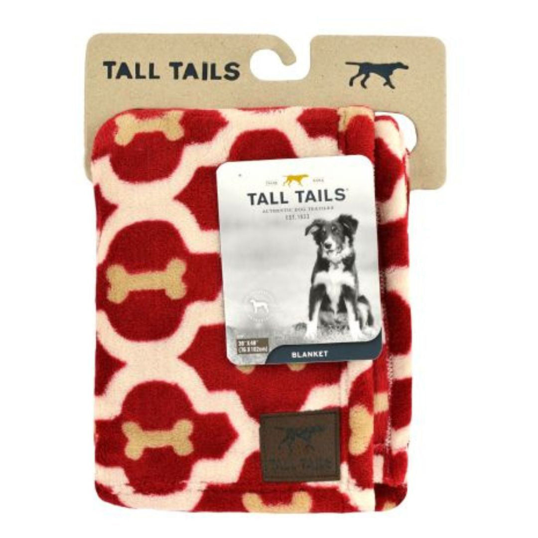 Tall Tails Dog Blanket Red Bone 30 x 40