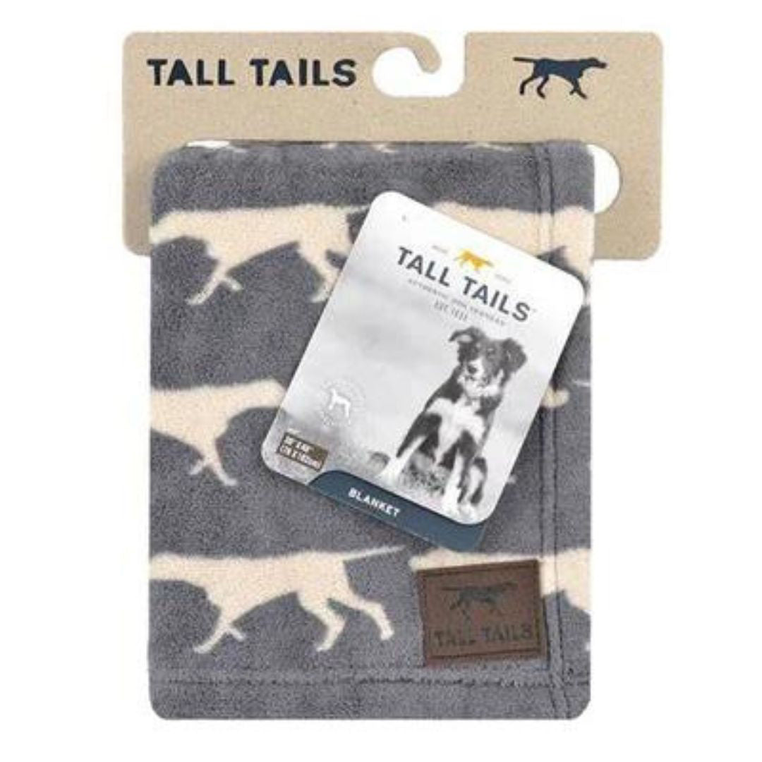 Tall Tails Dog Icon Blanket Charcoal 20 x 30