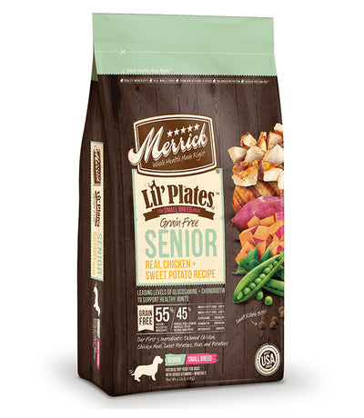 MERRICK DOG LIL PLATES GRAIN FREE SENIOR CHICKEN and SWEET POTATO 12LB