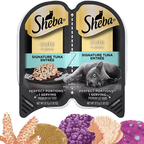 Sheba Perfect Portions Cuts in Gravy Wet Cat Food Signature Tuna 2.6oz 24pk