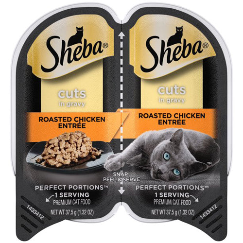 Sheba Perfect Portions Cuts in Gravy Wet Cat Food Roasted Chicken 2.6oz 24pk