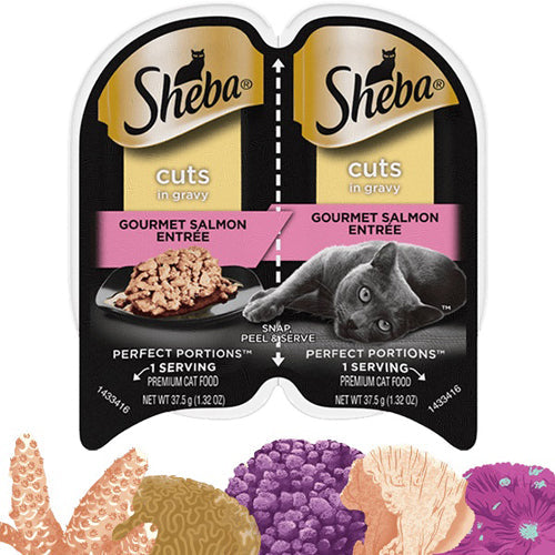 Sheba Perfect Portions Cuts in Gravy Wet Cat Food Gourmet Salmon 2.6oz