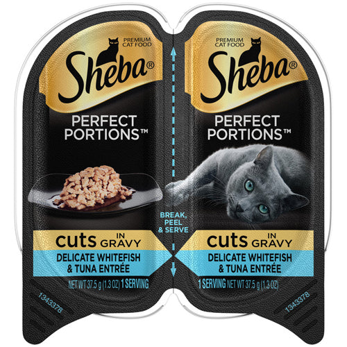 Sheba Perfect Portions Cuts in Gravy Wet Cat Food Delicate Whitefish & Tuna 2.6oz
