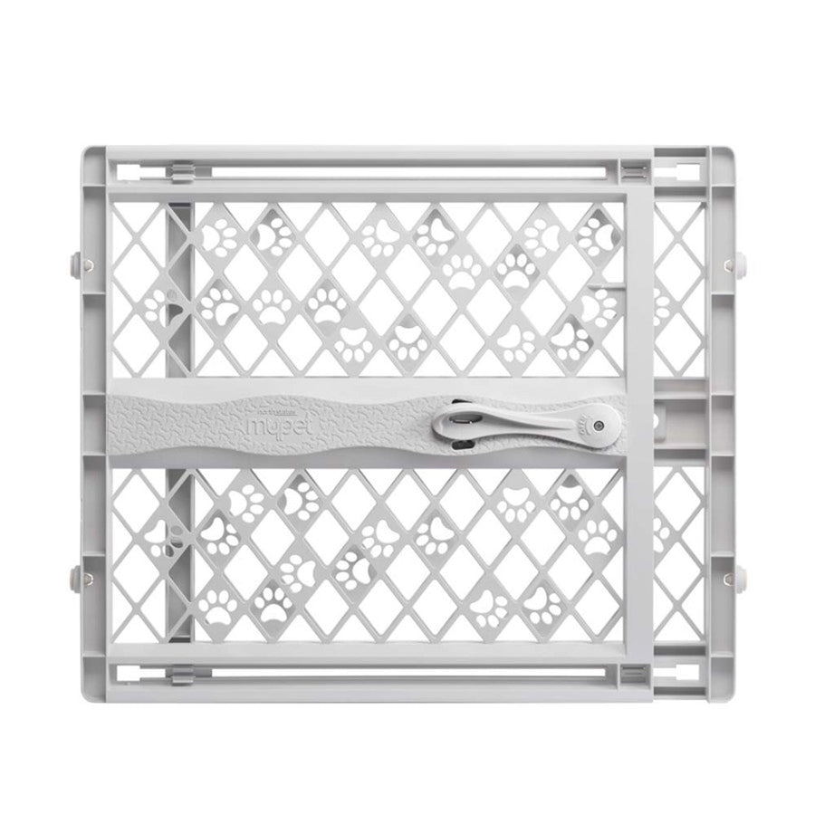 North States Paws Portable Petgate Paw Print & Bone Light Gray 1ea/23 in